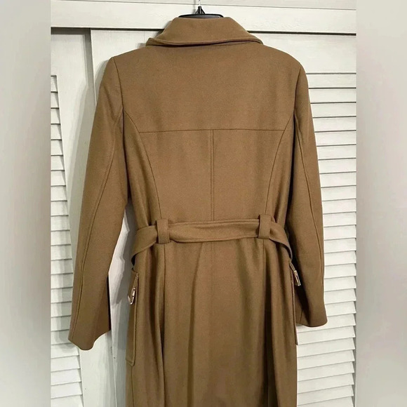 NWT $299 Michael Kors Designer Women’s Dark Camel Trench Coat Jacket Medium - Picture 11 of 15